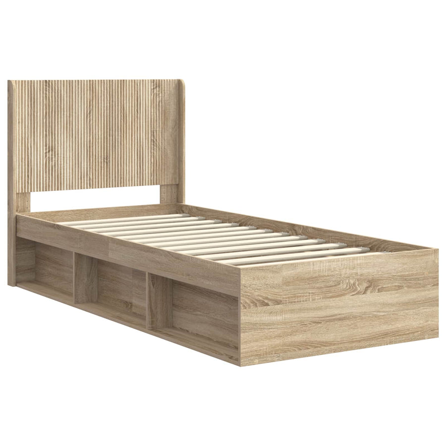 Bedframe met opbergruimte en hoofdbord Sonoma Eiken