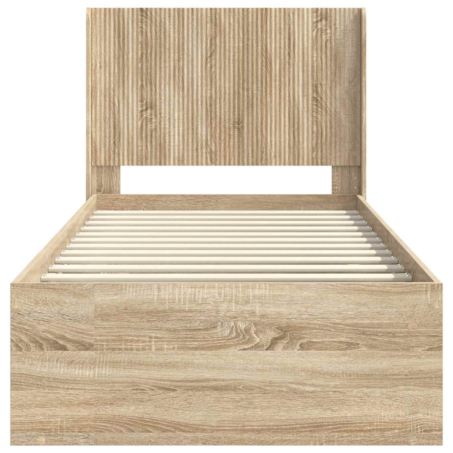 Bedframe met opbergruimte en hoofdbord Sonoma Eiken