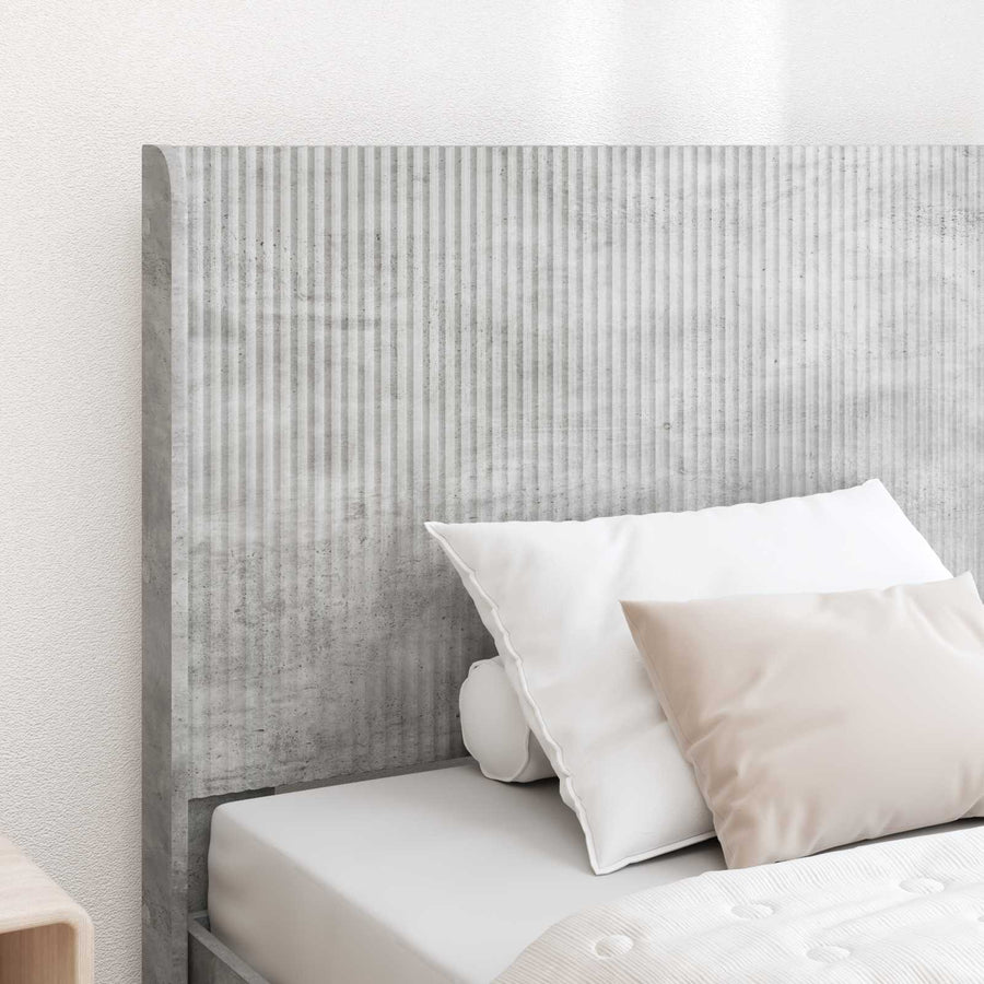 Bedframe met opbergruimte en hoofdbord Betongrijs 100 x 200 cm