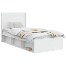 Bedframe met opbergruimte en hoofdbord Wit 90 x 200 cm