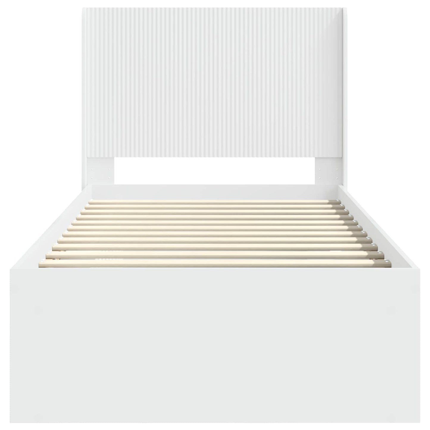 Bedframe met opbergruimte en hoofdbord Wit 90 x 200 cm