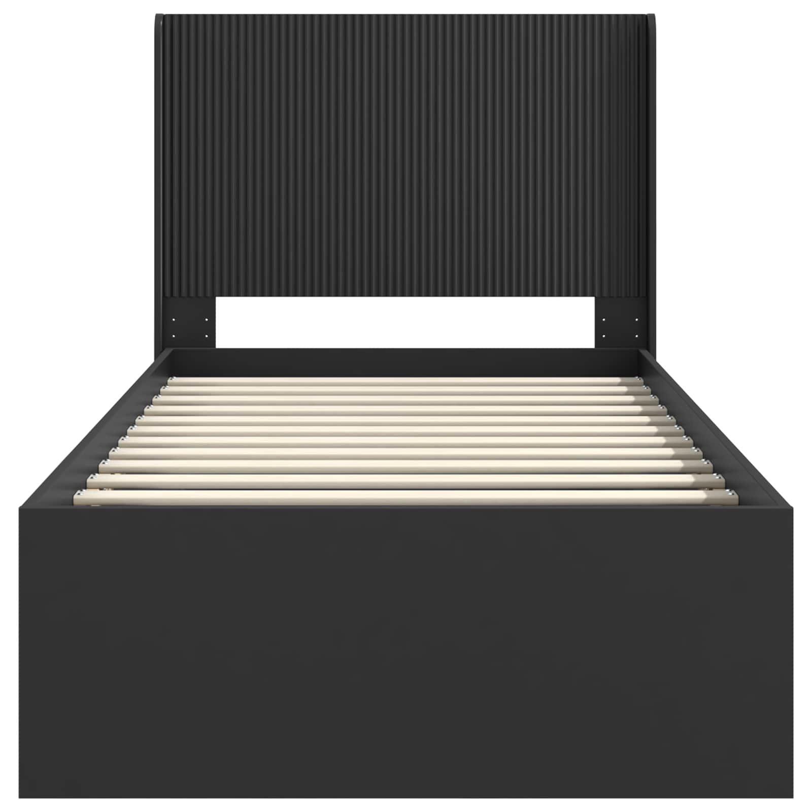 Bedframe met opbergruimte en hoofdbord Zwart 90 x 200 cm