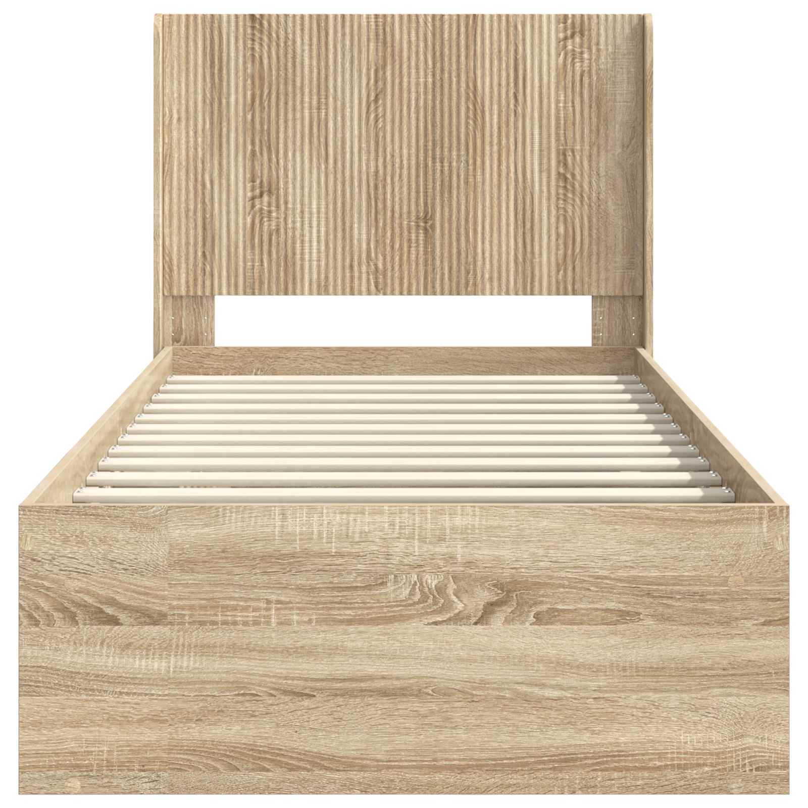 Bedframe met opbergruimte en hoofdbord Sonoma Eiken 90 x 200 cm