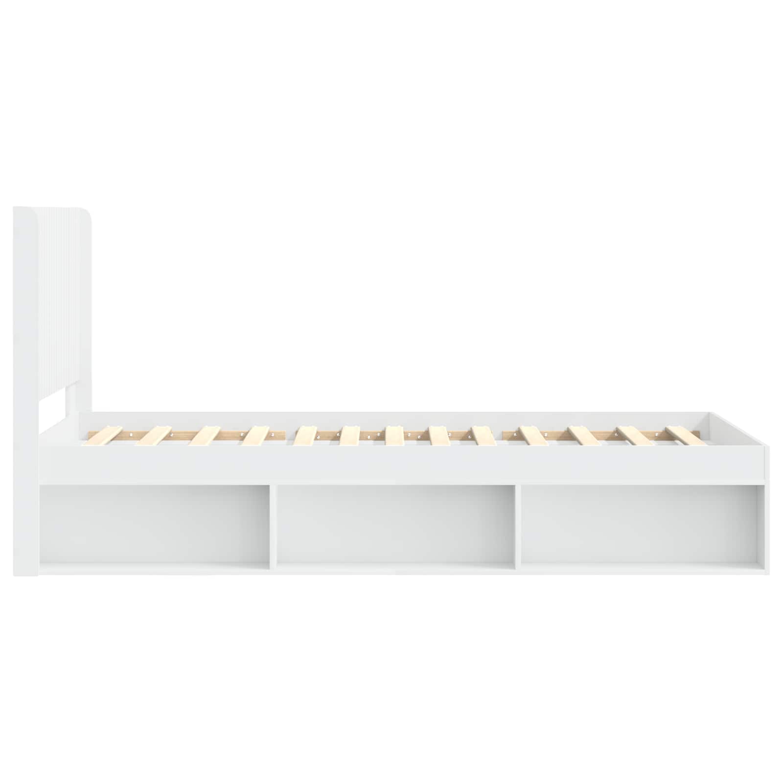 Bedframe met opbergruimte en hoofdbord Wit 75 x 190 cm