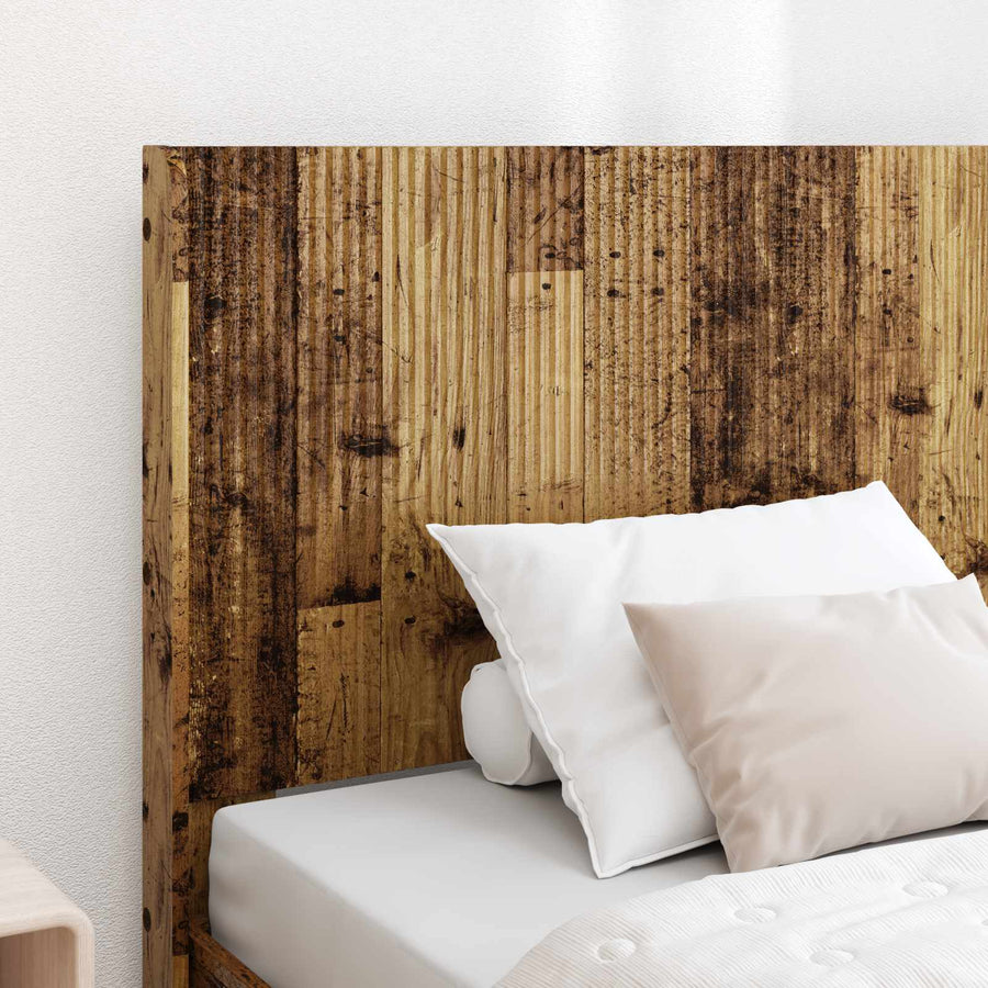 Bedframe met opbergruimte en hoofdbord Oud hout 75 x 190 cm
