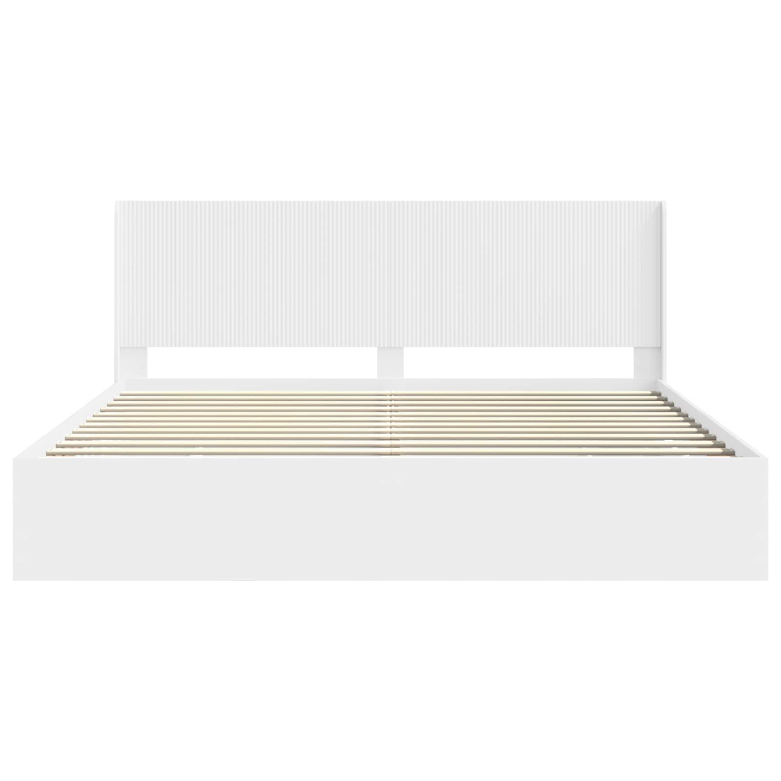 Bedframe met opbergruimte en hoofdbord Wit 200 x 200 cm