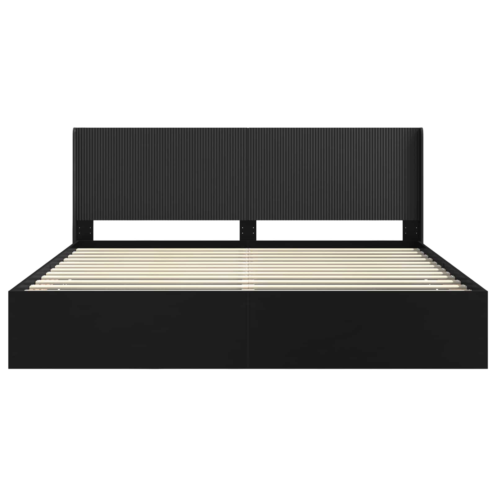 Bedframe met opbergruimte en hoofdbord Zwart 200 x 200 cm