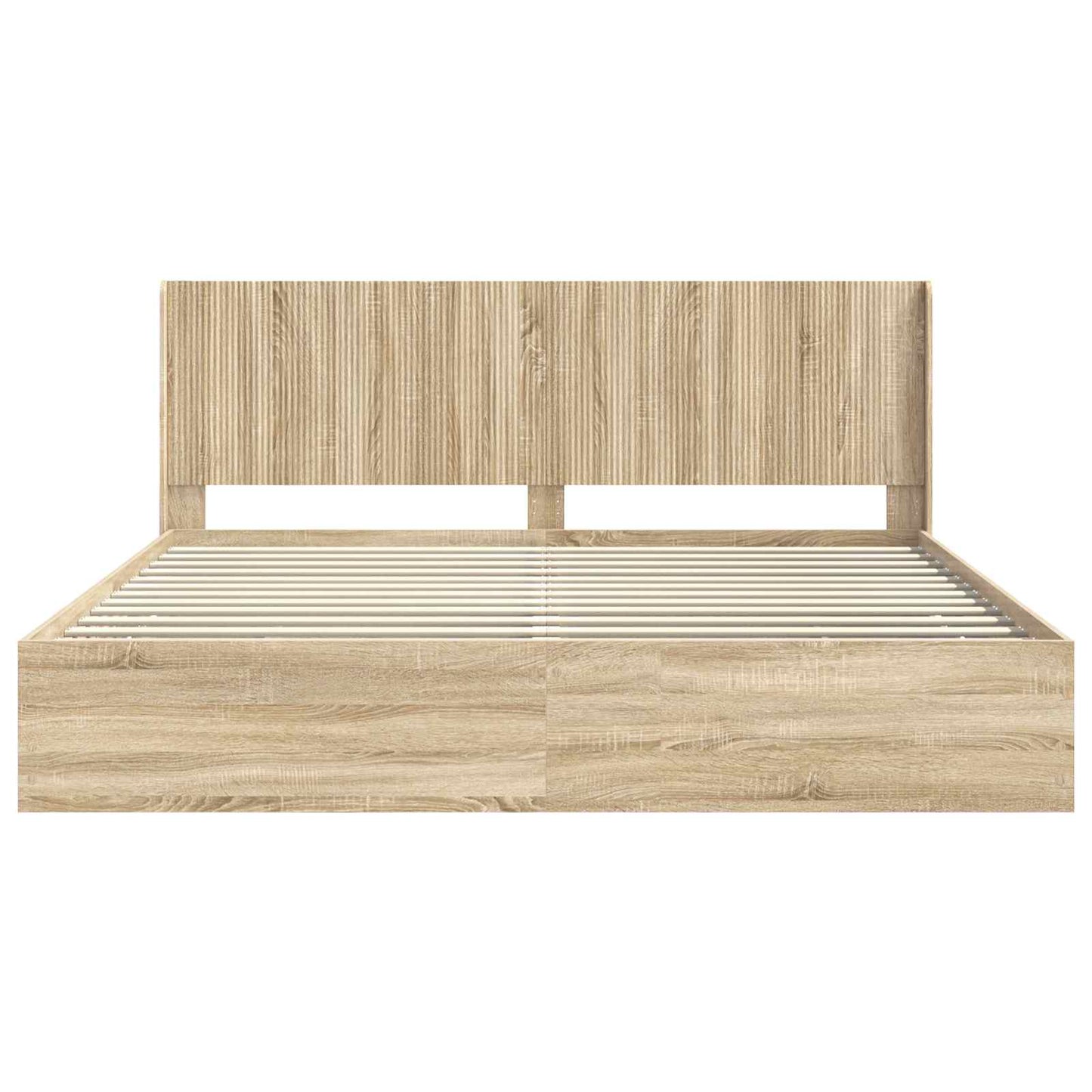 Bedframe met opbergruimte en hoofdbord met lade Sonoma Eiken
