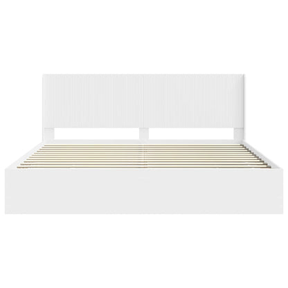 Bedframe met opbergruimte en hoofdbord Wit 180 x 200 cm