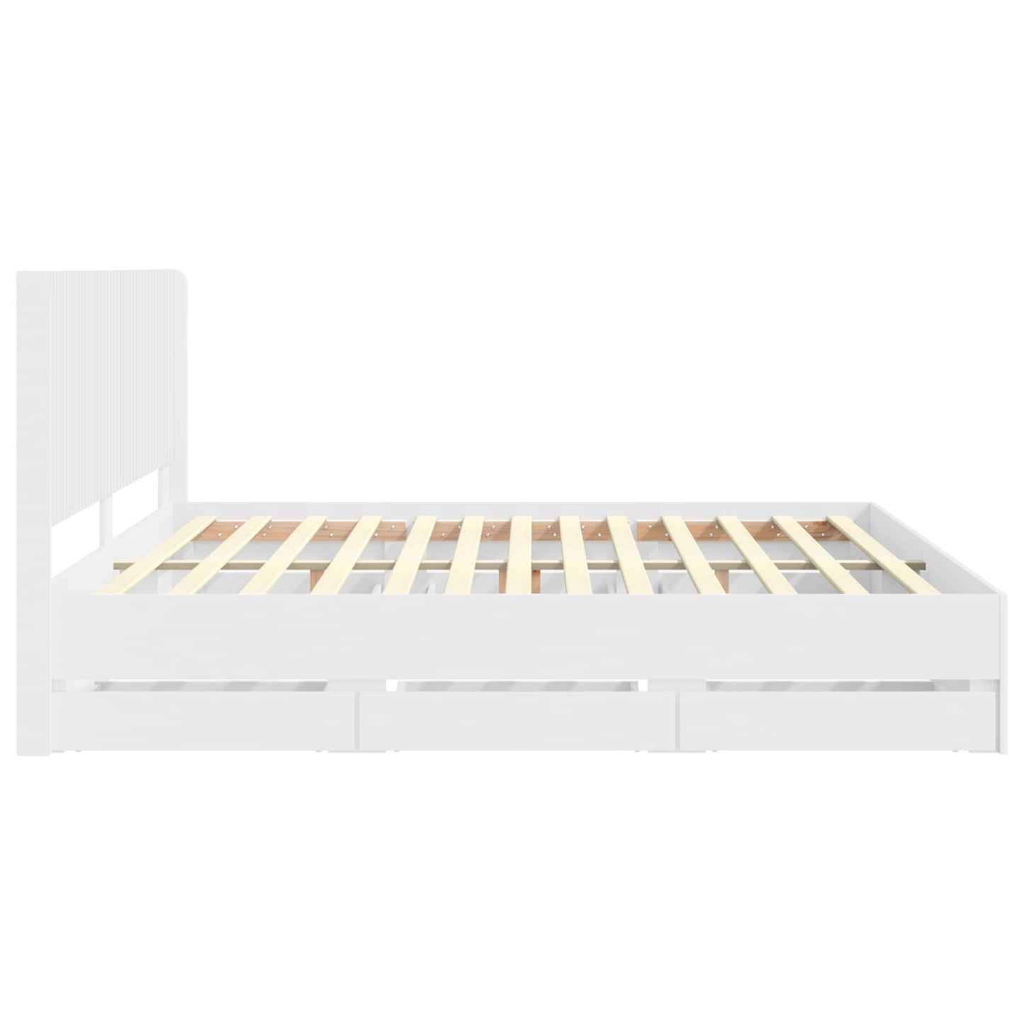 Bedframe met opbergruimte en hoofdbord Wit 180 x 200 cm