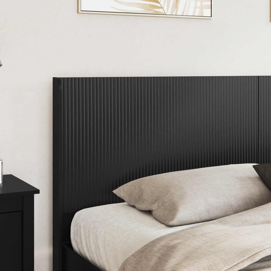 Bedframe met opbergruimte en hoofdbord Zwart 180 x 200 cm