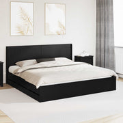 Bedframe met opbergruimte 180x200 cm zwart bewerkt hout