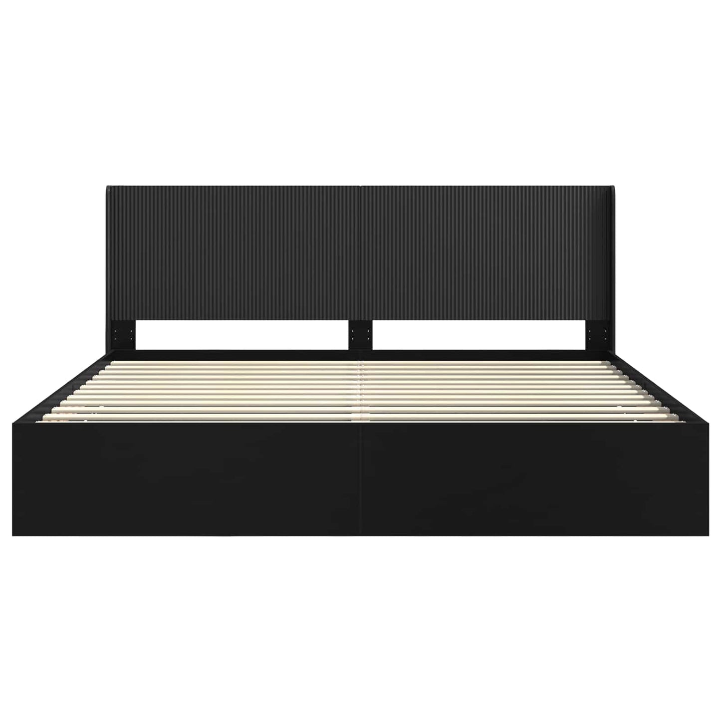 Bedframe met opbergruimte en hoofdbord Zwart 180 x 200 cm