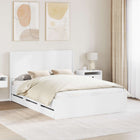 Bedframe met opbergruimte en hoofdbord 160x200 cm wit