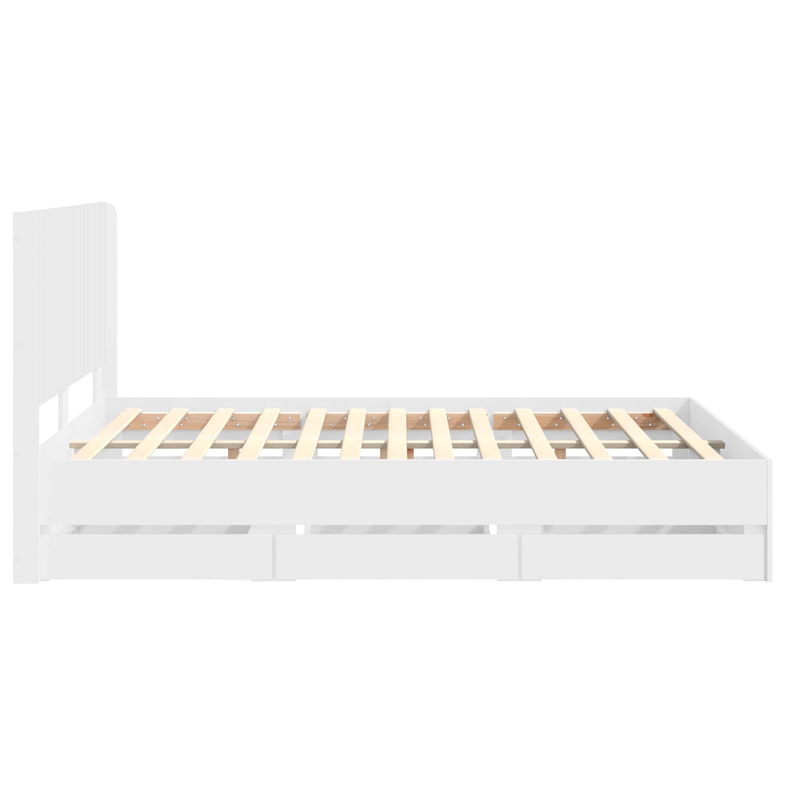 Bedframe met opbergruimte en hoofdbord Wit 160 x 200 cm