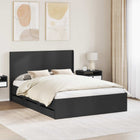 Bedframe met opbergruimte en hoofdbord zwart 160x200 cm