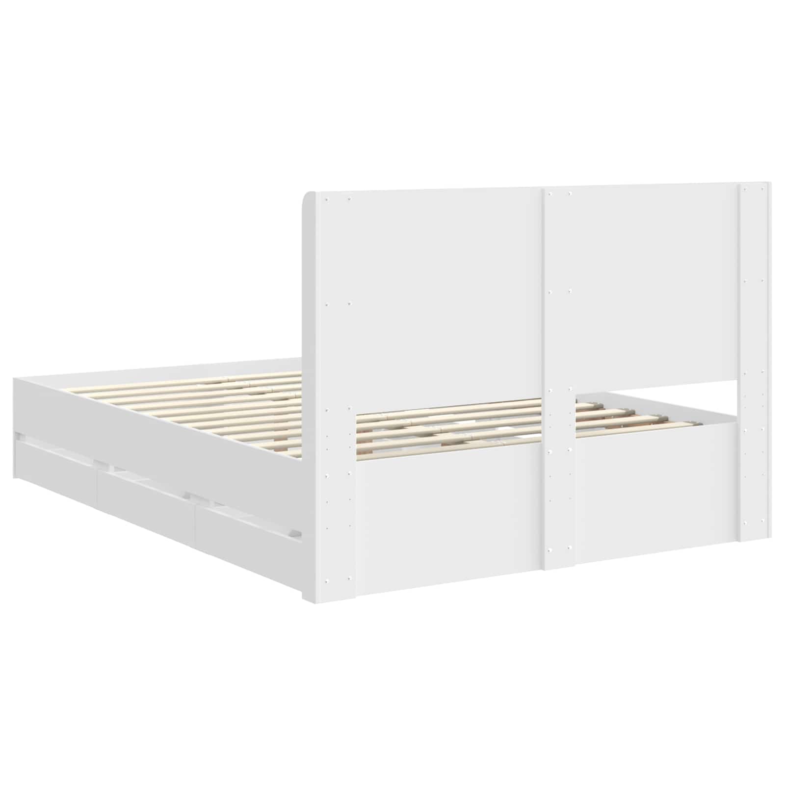 Bedframe met opbergruimte en hoofdbord Wit 150 x 200 cm