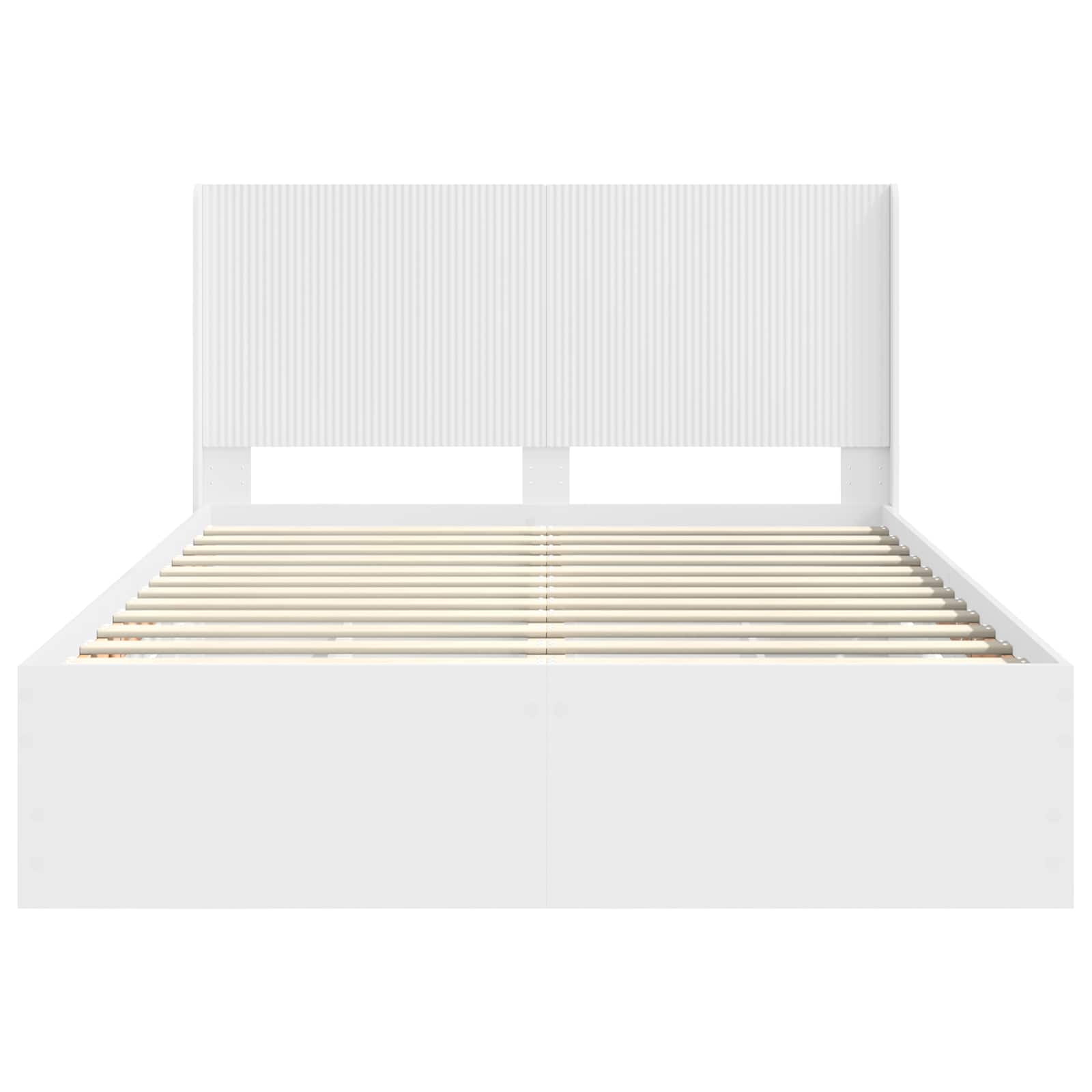 Bedframe met opbergruimte en hoofdbord Wit 150 x 200 cm