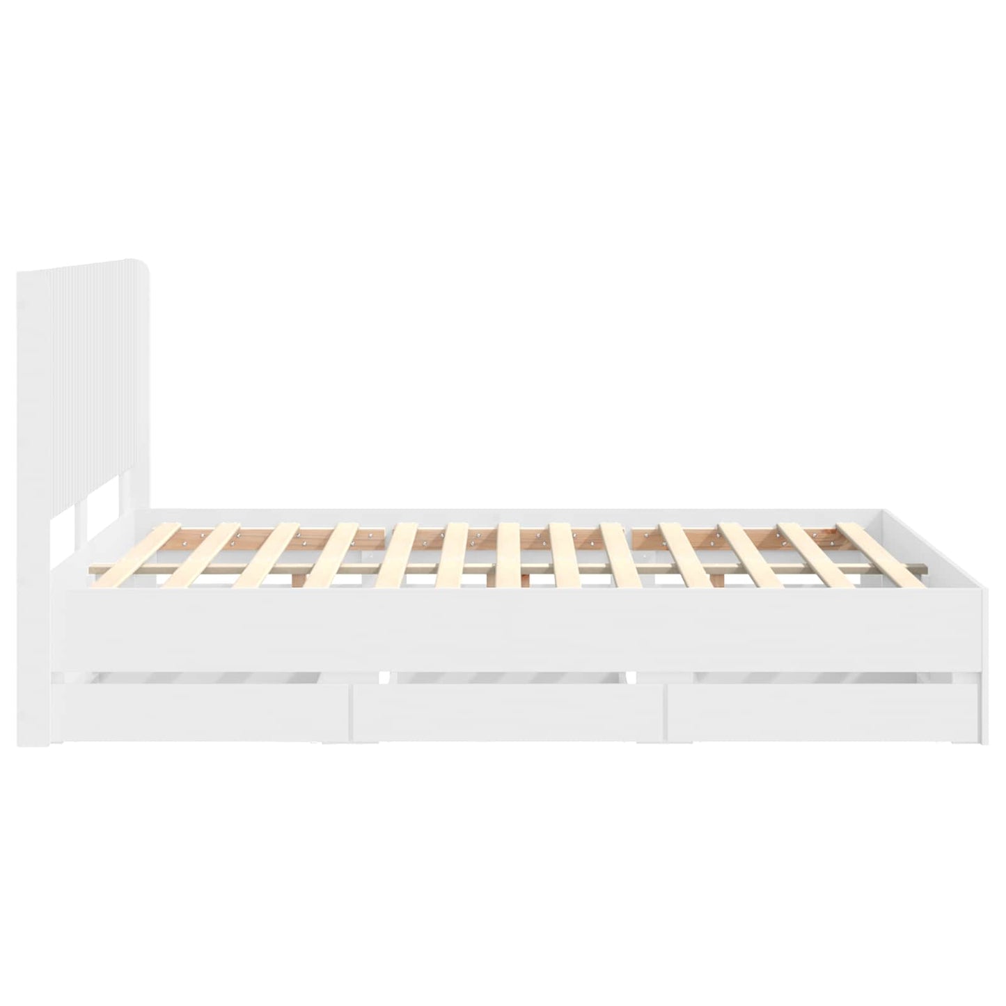 Bedframe met opbergruimte en hoofdbord Wit 150 x 200 cm