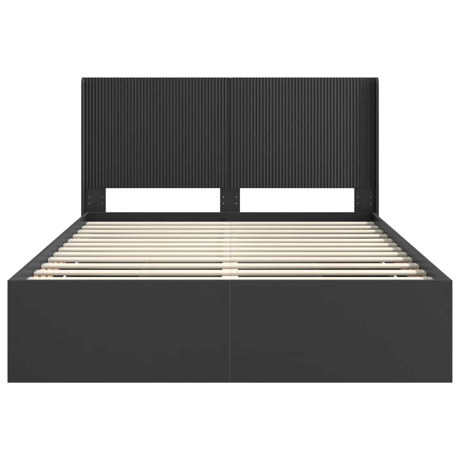 Bedframe met opbergruimte en hoofdbord Zwart 150 x 200 cm