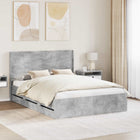 Bedframe met opbergruimte 150x200 cm betongrijs