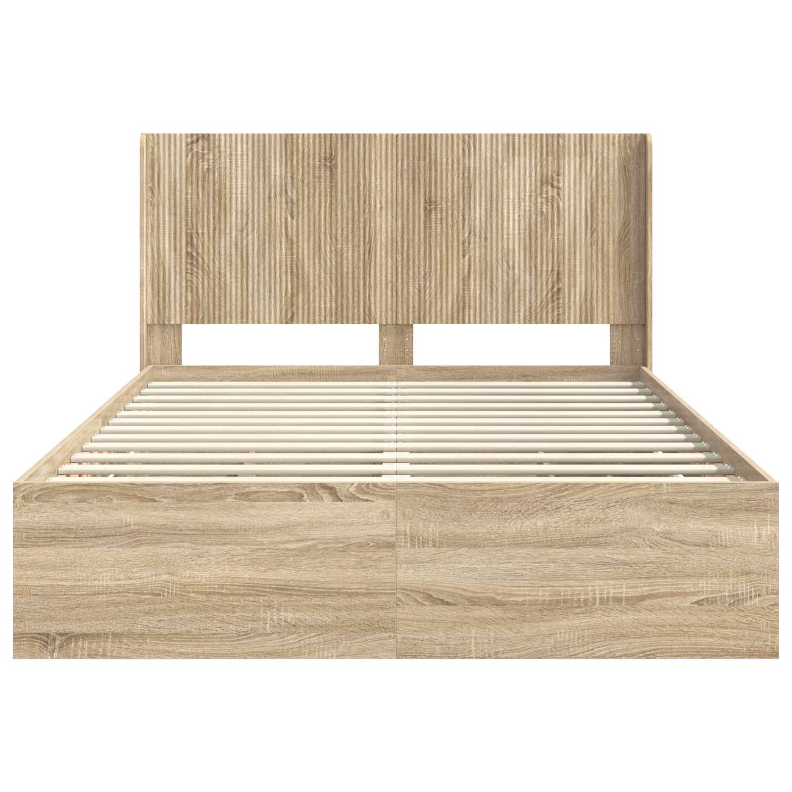 Bedframe met opbergruimte en hoofdbord met lade Sonoma Eiken