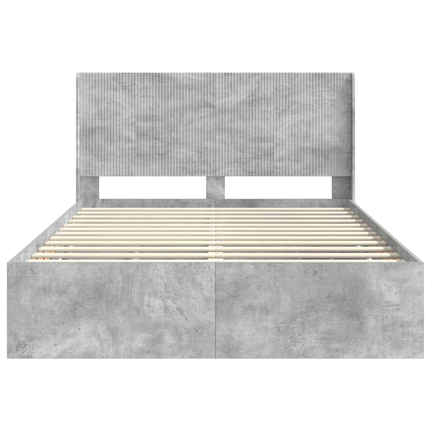 Bedframe met opbergruimte en hoofdbord Betongrijs 140 x 190 cm