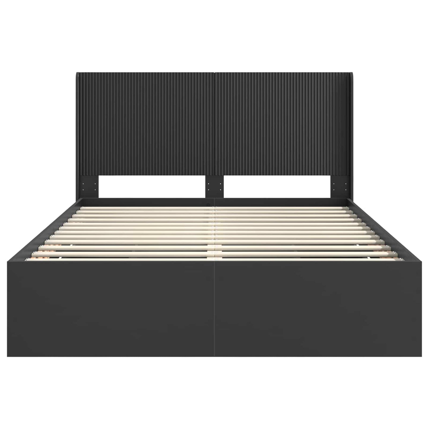 Bedframe met opbergruimte en hoofdbord Zwart 120 x 200 cm