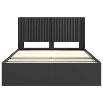 Bedframe met opbergruimte en hoofdbord Zwart 120 x 200 cm
