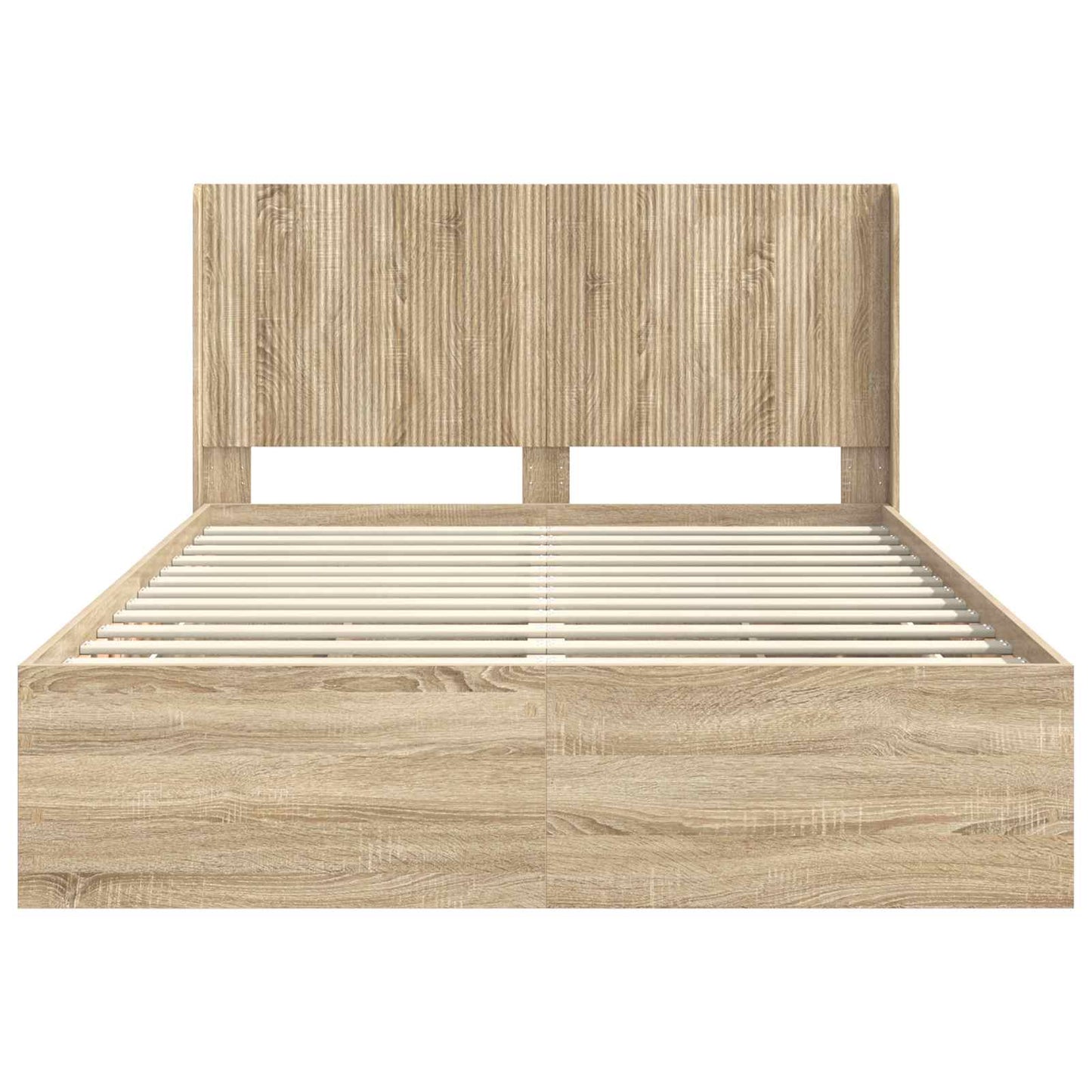 Bedframe met opbergruimte en hoofdbord met lade Sonoma Eiken