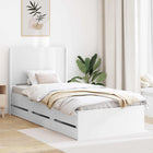 Bedframe 100x200 cm wit met opbergruimte