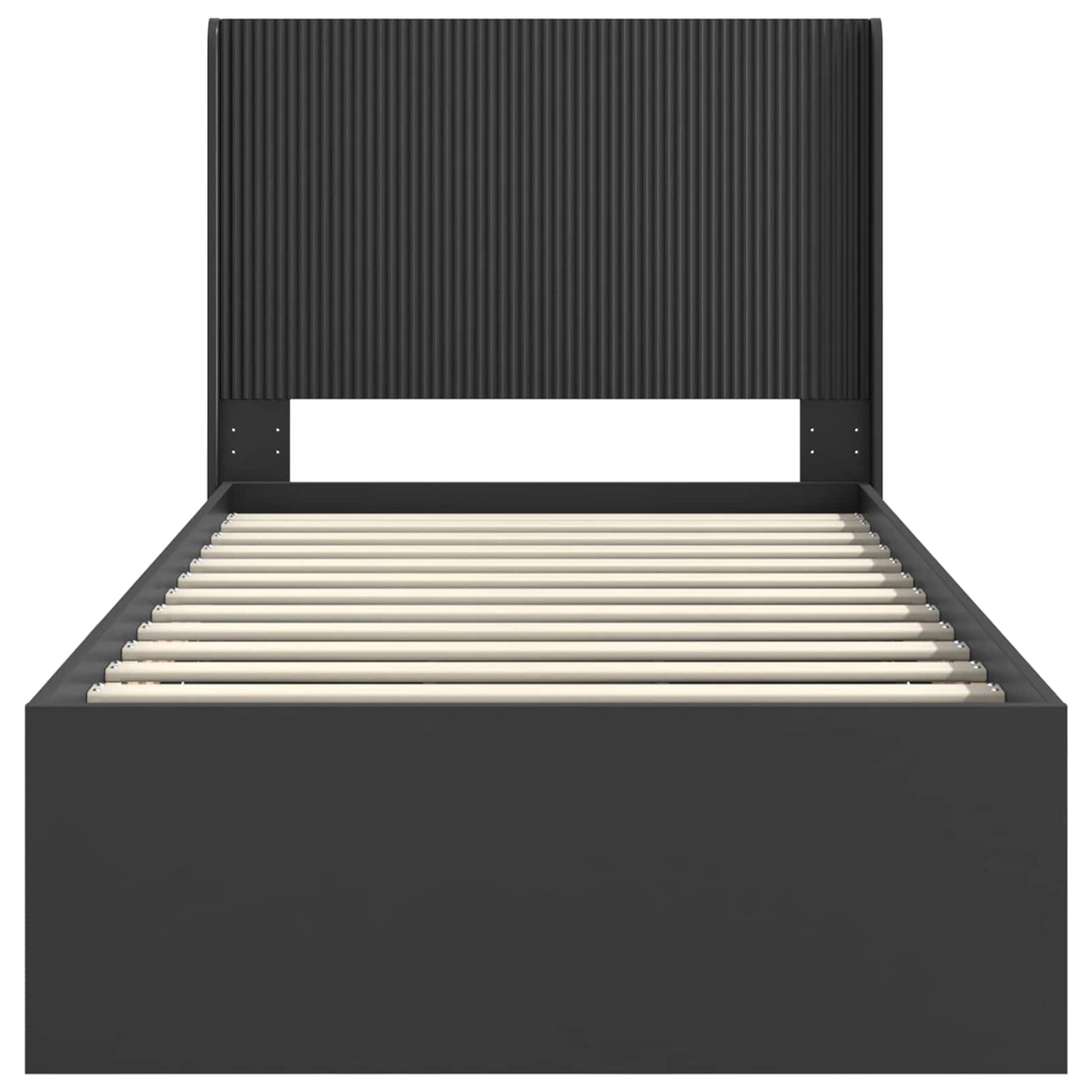 Bedframe met opbergruimte en hoofdbord Zwart 90 x 200 cm