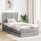 Bedframe opbergruimte hoofdbord grijs sonoma 193x82x100 cm