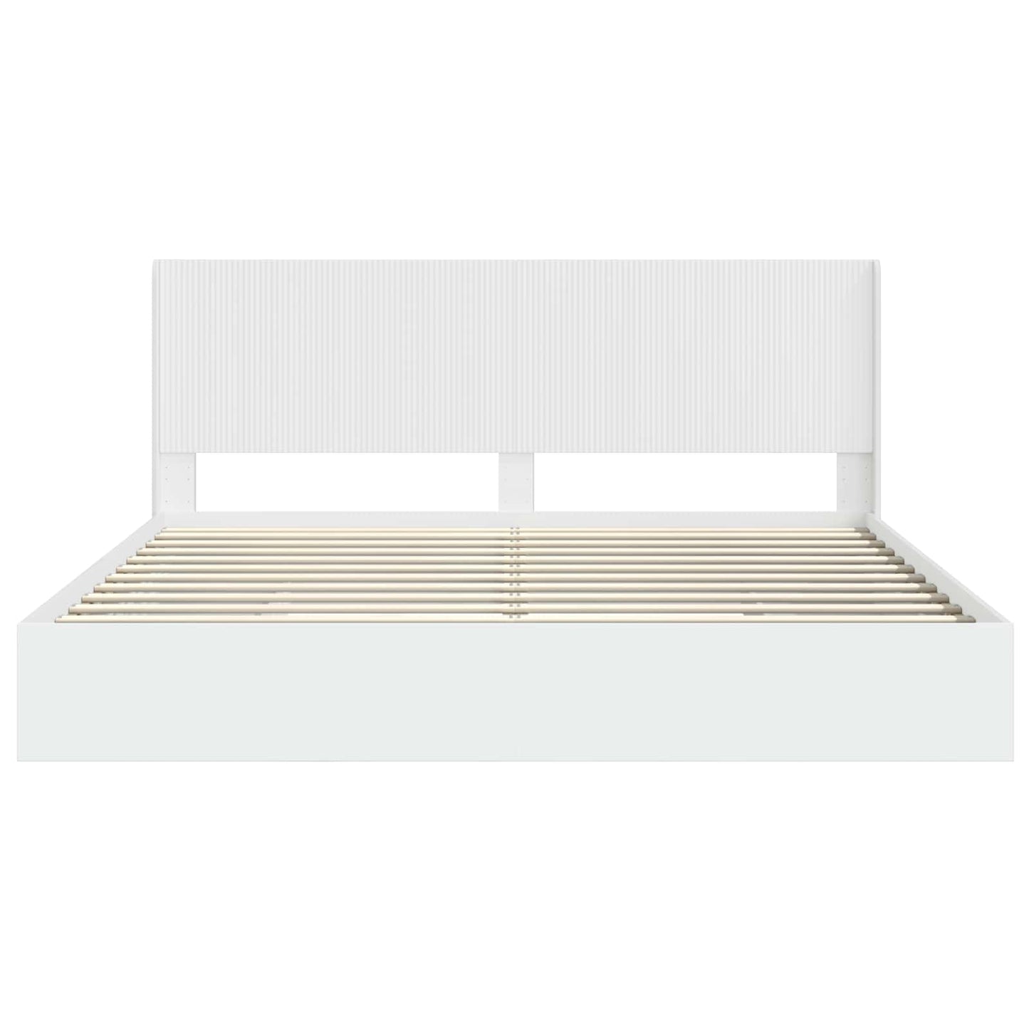 Bedframe met opbergruimte en hoofdbord Wit 200 x 200 cm