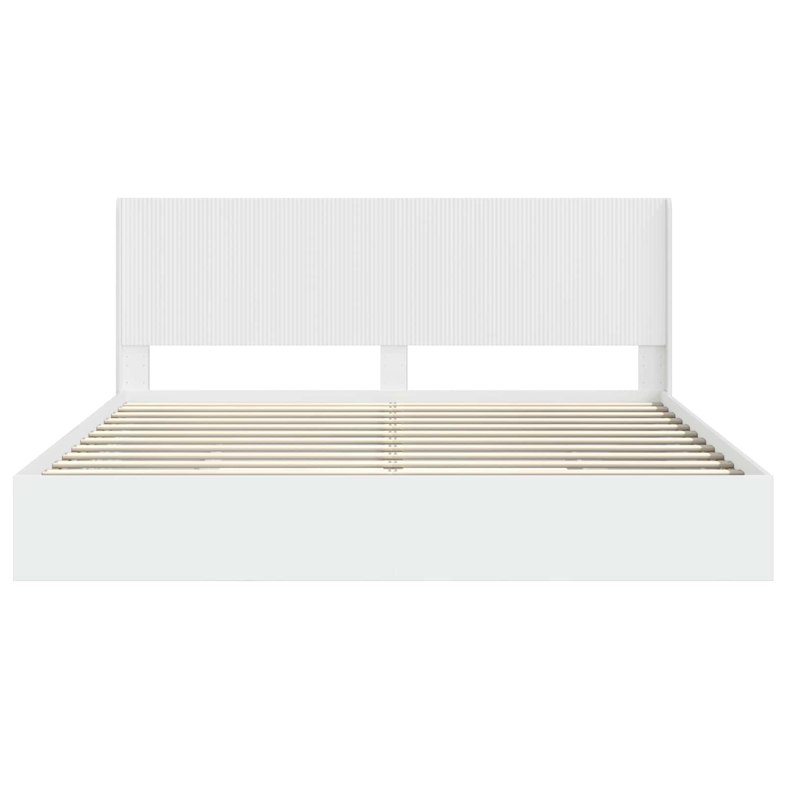 Bedframe met opbergruimte en hoofdbord Wit 200 x 200 cm