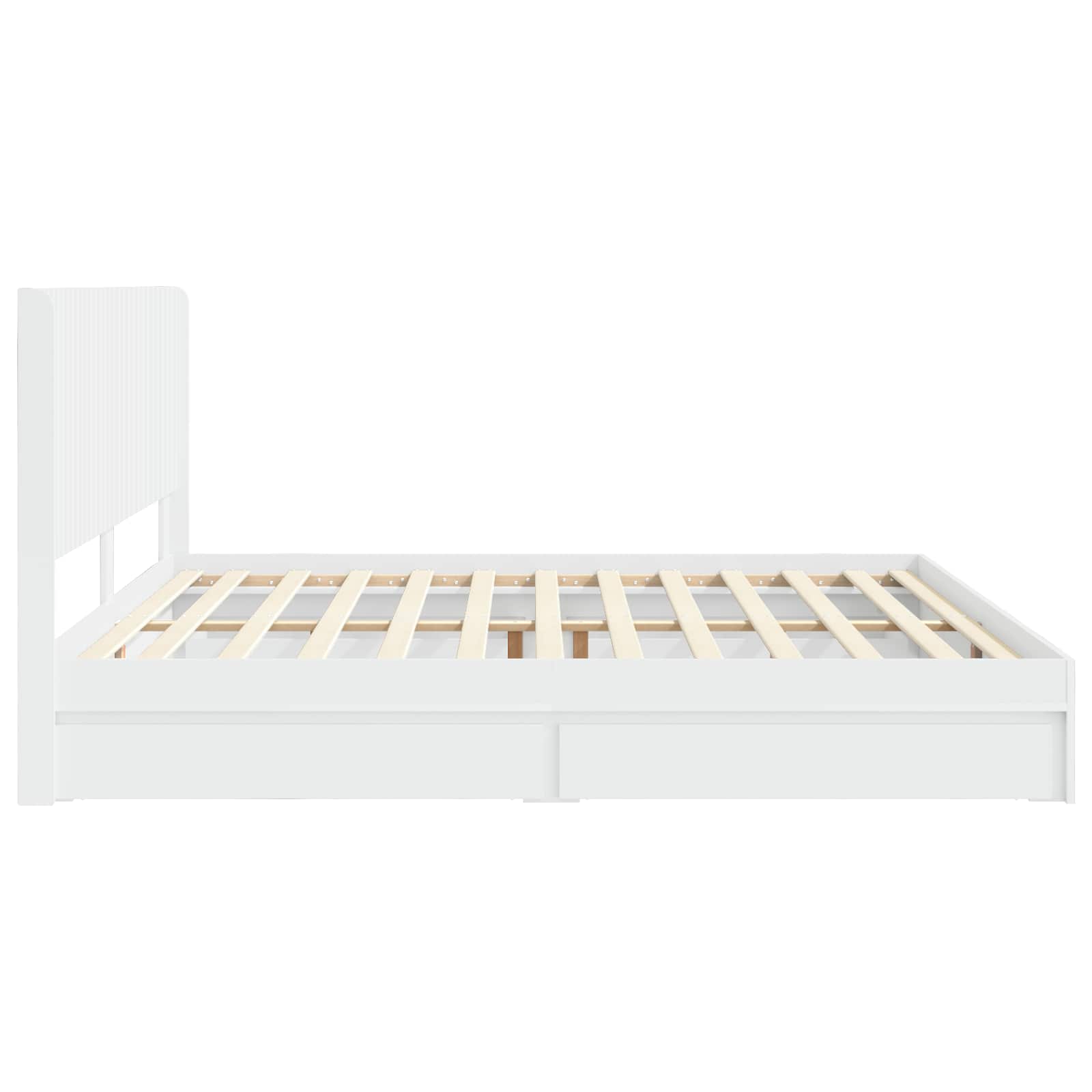 Bedframe met opbergruimte en hoofdbord Wit 200 x 200 cm