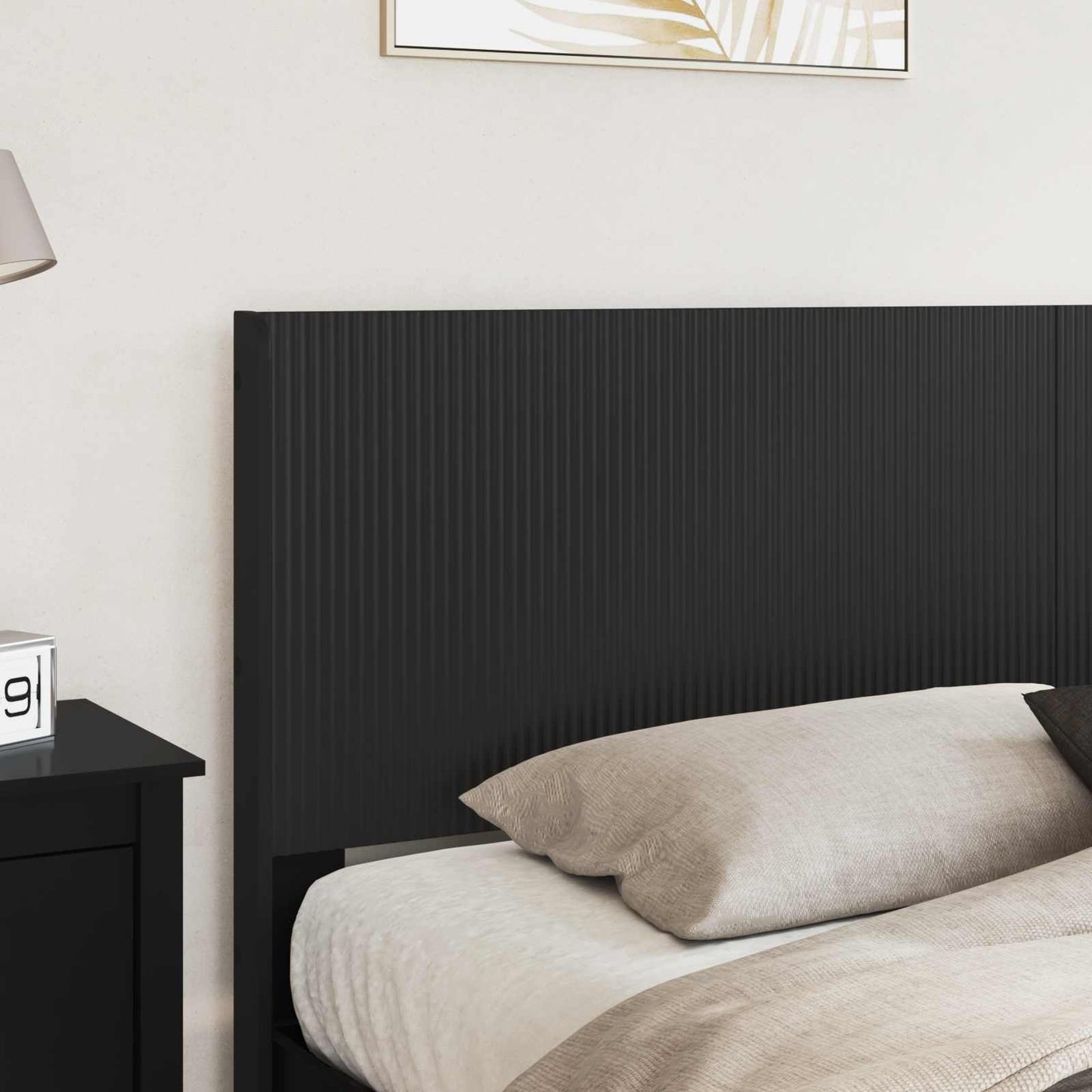 Bedframe met opbergruimte en hoofdbord Zwart 200 x 200 cm