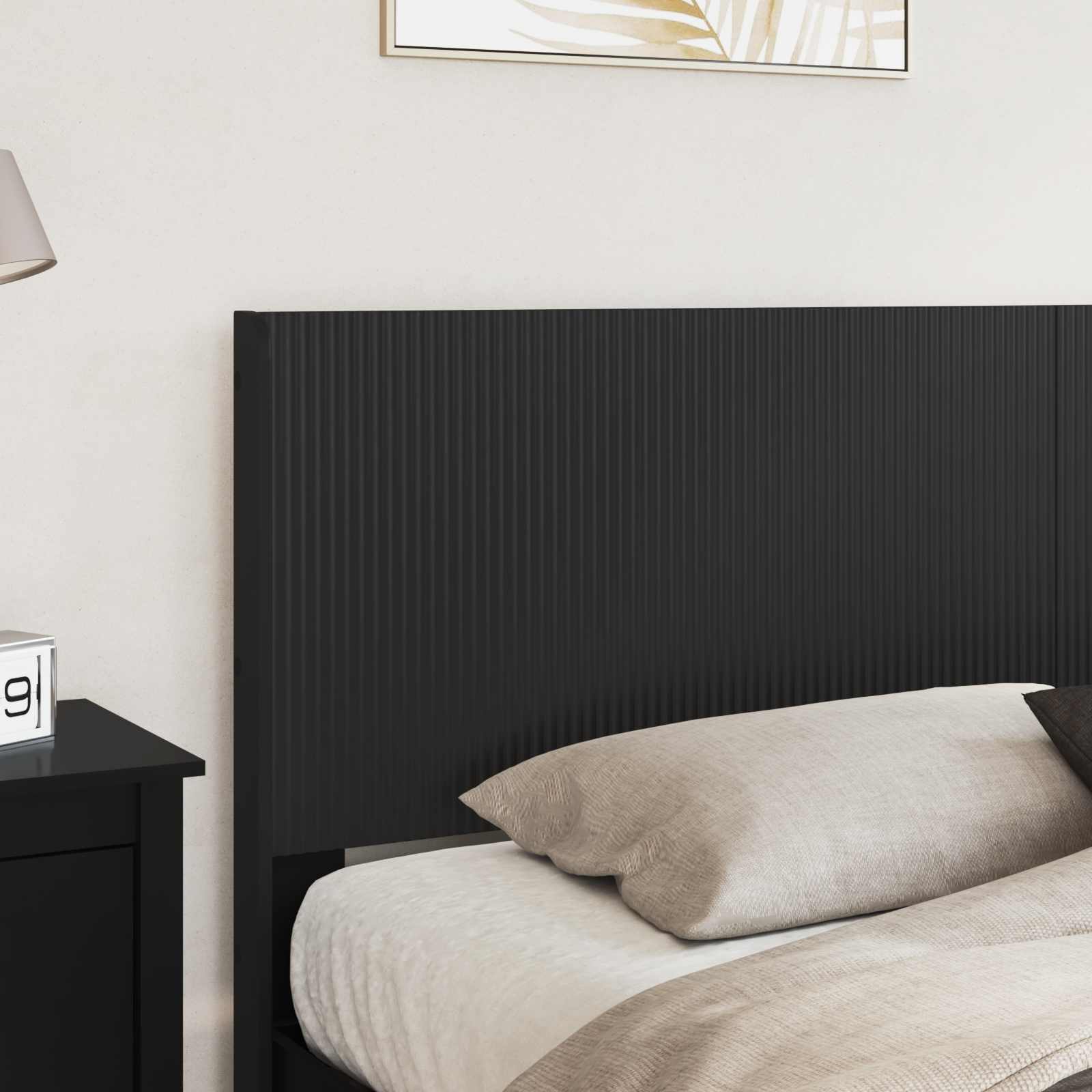 Bedframe met opbergruimte en hoofdbord Zwart 200 x 200 cm