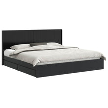 Bedframe met opbergruimte en hoofdbord Zwart 200 x 200 cm
