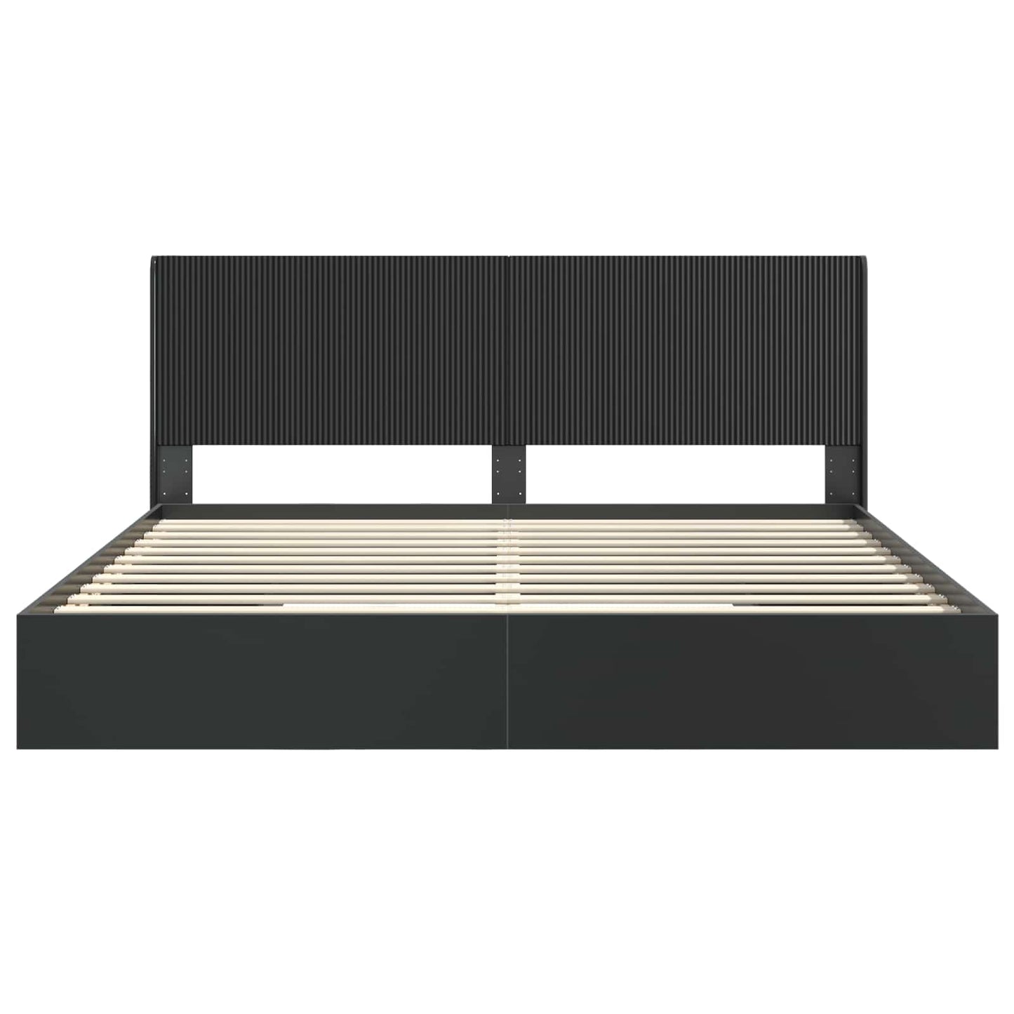 Bedframe met opbergruimte en hoofdbord Zwart 200 x 200 cm