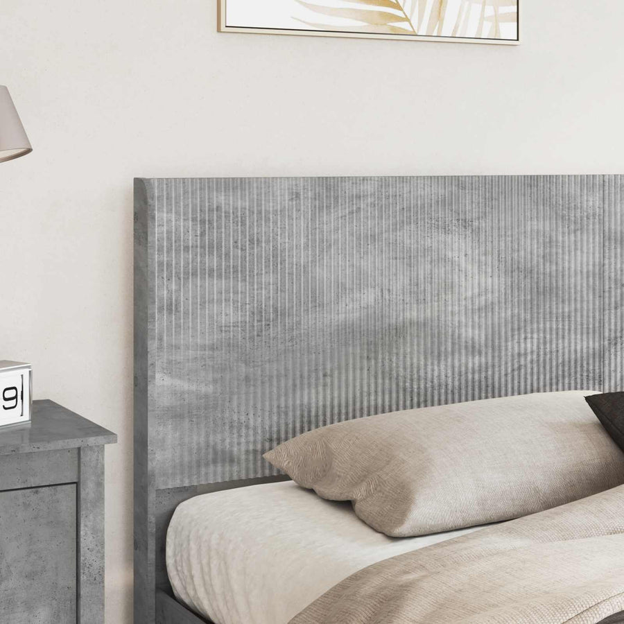 Bedframe met opbergruimte en hoofdbord Betongrijs 200 x 200 cm