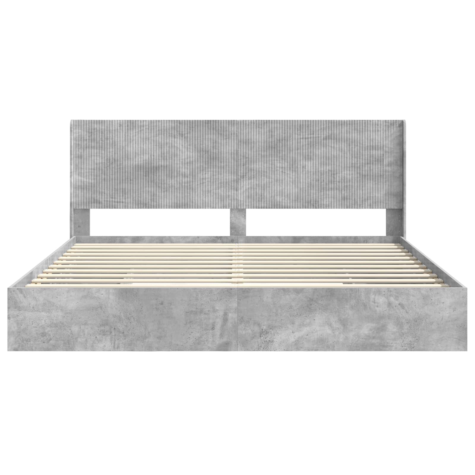 Bedframe met opbergruimte en hoofdbord Betongrijs 200 x 200 cm