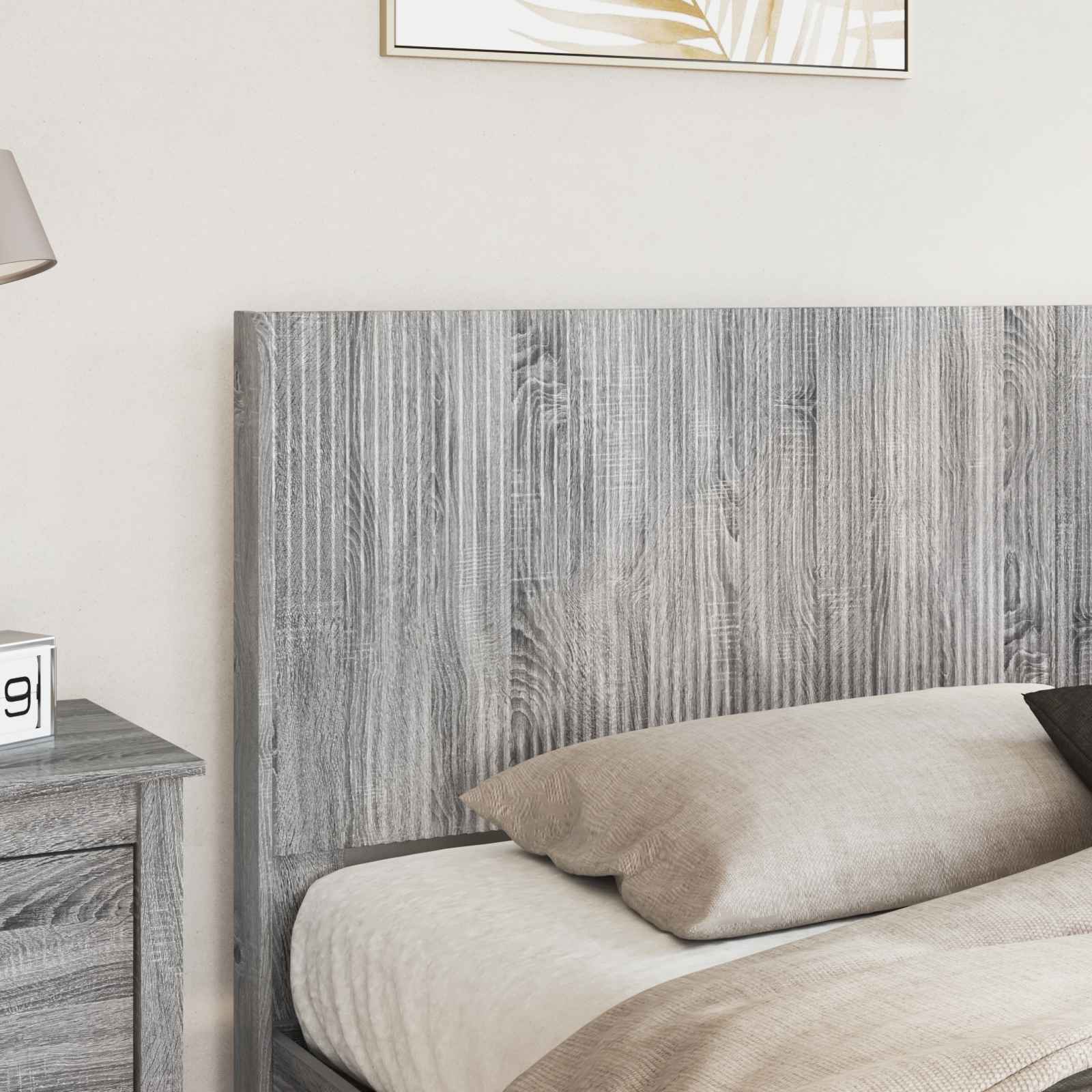 Bedframe met opbergruimte en hoofdbord Grijs sonoma