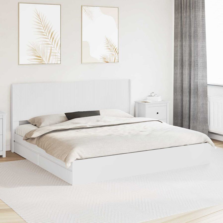 Bedframe met opbergruimte en hoofdbord Wit 180 x 200 cm