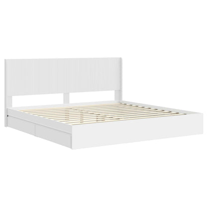 Bedframe met opbergruimte en hoofdbord Wit 180 x 200 cm