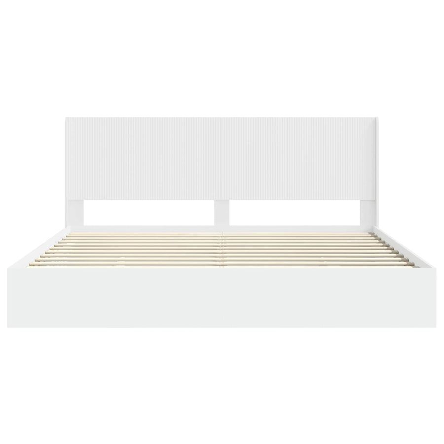 Bedframe met opbergruimte en hoofdbord Wit 180 x 200 cm