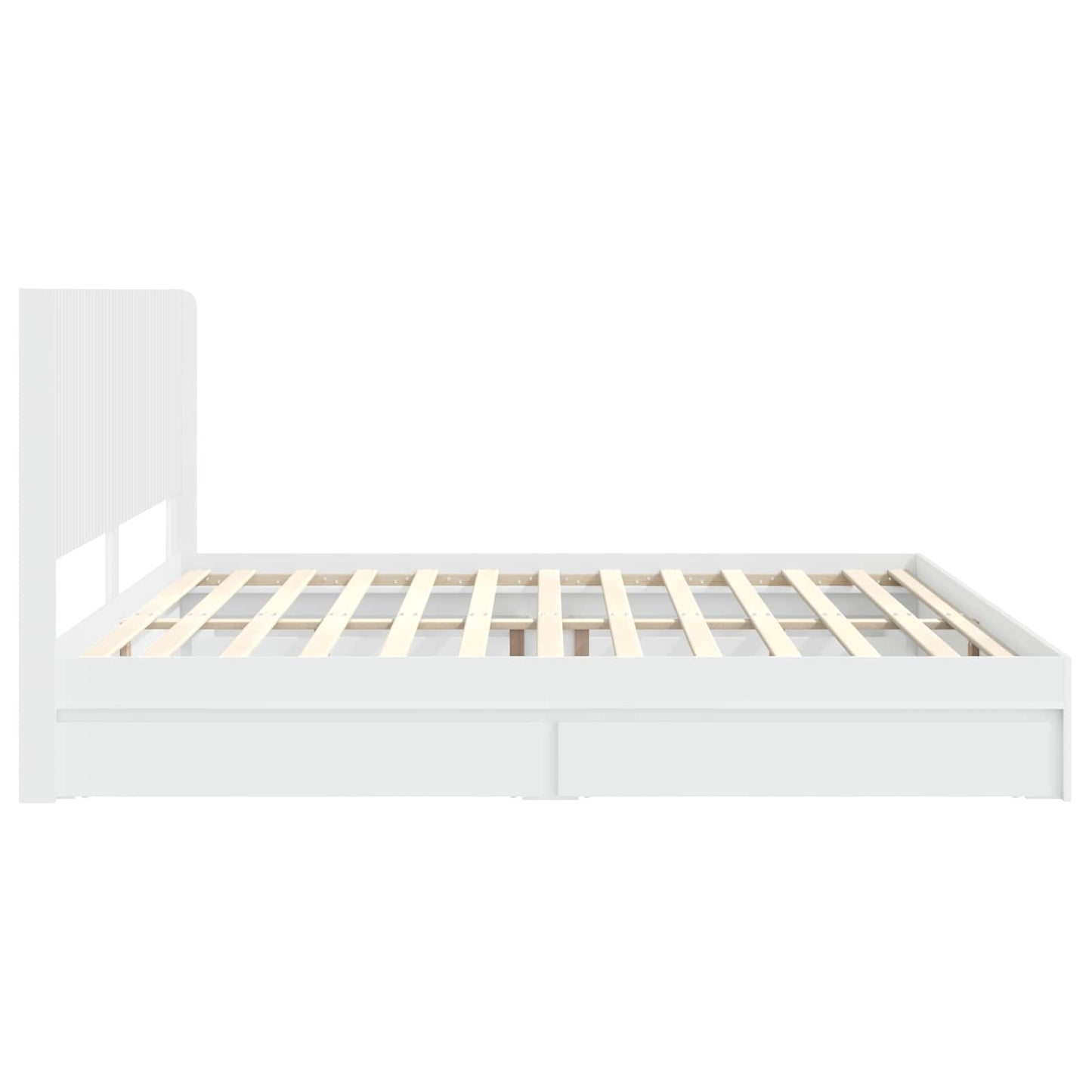 Bedframe met opbergruimte en hoofdbord Wit 180 x 200 cm