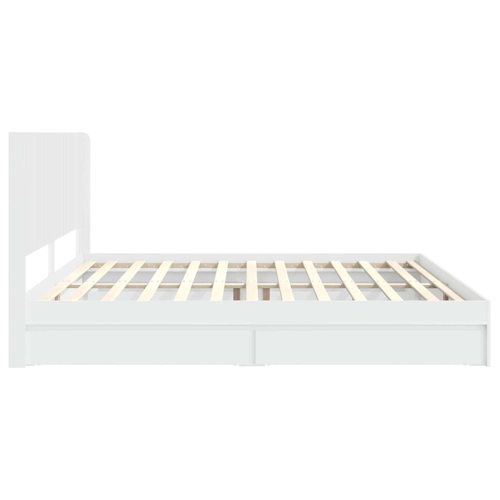 Bedframe met opbergruimte en hoofdbord Wit 180 x 200 cm