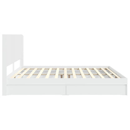 Bedframe met opbergruimte en hoofdbord Wit 180 x 200 cm