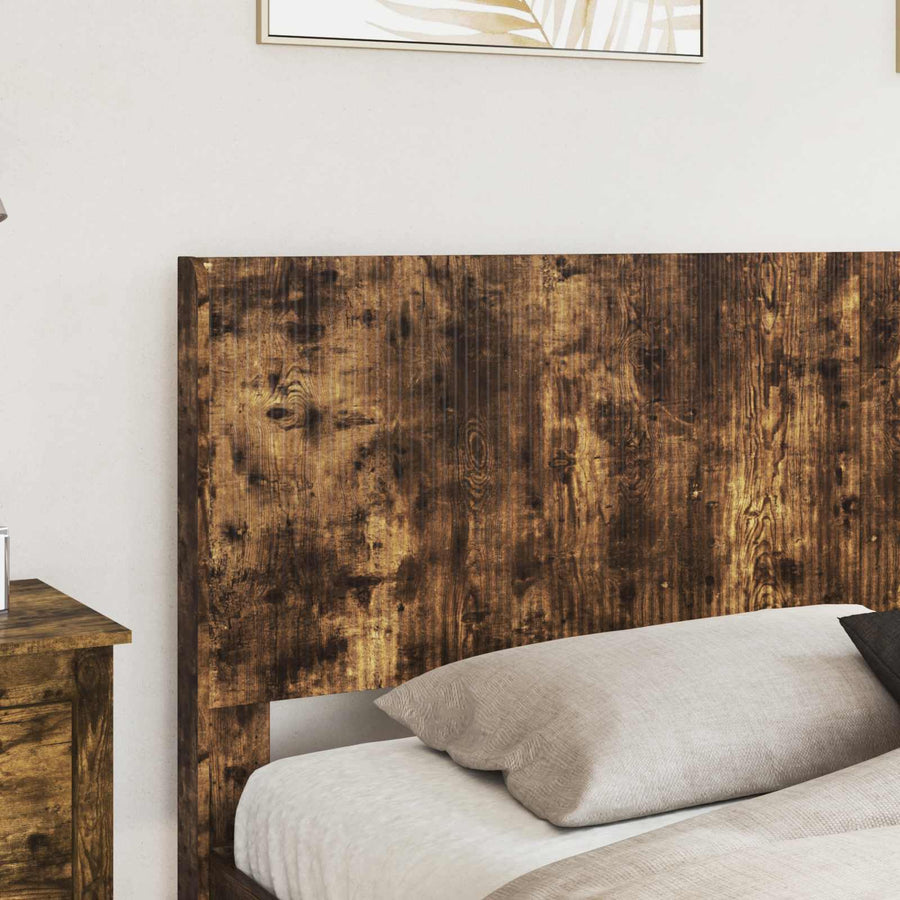 Bedframe met opbergruimte en hoofdbord Gerookt eiken